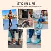 imageSTQ Womens Winter Walking Boots Zip Up Lightweight Cozy Ankle Bootie with LacesGrey Teal