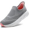 imageSTQ Maternity Walking Shoes Womens Slip on SneakerLight Grey Pink