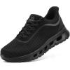 imageSTQ Road Running Shoes for Womens Breathable Walking Tennis Sneakers Women Athletic Gym Workout Cushion Sport Training Fitness Cushioned Lightweight Comfort Plantar FasciitisAll Black