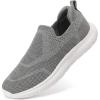 imageSTQ Slip On Sneakers for Women Lightweight Walking Shoes Comfortable Breathable Mesh with Arch SuuportMedium Grey