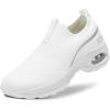imageSTQ Slip on Walking Shoes for Women Arch Support Mesh Comfy Work ShoesWhite