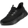 imageSTQ Slip on Womens Sneakers Orthopedic Walking Shoes Comfortable Breathable Sneakers with Arch SupportAll Black
