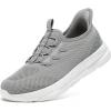 imageSTQ Slip on Womens Sneakers Orthopedic Walking Shoes Comfortable Breathable Sneakers with Arch SupportLight Grey