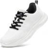 imageSTQ Tennis Shoes Womens Sneakers Breathable Mesh Walking Shoes Arch Support Orthopedic Athletic Workout Gym Running Shoe for Travel Jogging Sports Cross TrainingWhite Coke Black