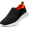 imageSTQ Walking Shoes Women Comfort Slip on Sneakers Women with Arch SupportBlack Orange