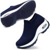 imageSTQ Walking Shoes Women Slip on Sneakers Non Slip Work AirCushion Arch Support Tennis Plantar Fasciitis Orthopedic Breathable Mesh Comfortable Ladies NursingNavy