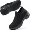 imageSTQ Walking Shoes Women Slip on Sneakers Non Slip Work AirCushion Arch Support Tennis Plantar Fasciitis Orthopedic Breathable Mesh Comfortable Ladies NursingPure Black