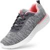 imageSTQ Walking Shoes for Women Lace Up Lightweight Tennis ShoesGrey Pink