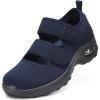 imageSTQ Womens Walking Shoes Non Slip Orthopedic Shoes Adjustable Diabetic Shoes Comfort Mary Jane ShoeNavy