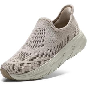 imageSTQ Maternity Walking Shoes Womens Slip on SneakerTaupe