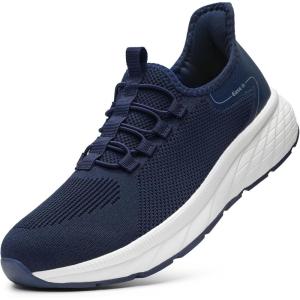 imageSTQ Slip on Sneakers Men Comfort Walking Shoes Orthopedic Shoes for Plantar FasciitisNavy