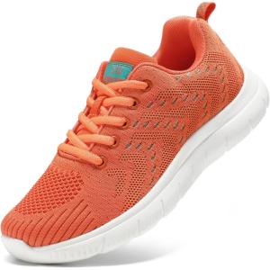 imageSTQ Tennis Shoes Womens Sneakers Breathable Mesh Walking Shoes Arch Support Orthopedic Athletic Workout Gym Running Shoe for Travel Jogging Sports Cross TrainingLight Coral