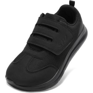 imageSTQ Wide Toe Box Shoes Women Hook and Loop Orthopedic Walking Shoe for Seniors Bunions Plantar Fasciitis Hammertoes Swollen FeetAll Black