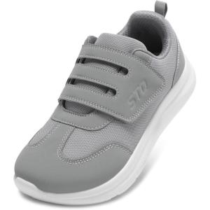 imageSTQ Wide Toe Box Shoes Women Hook and Loop Orthopedic Walking Shoe for Seniors Bunions Plantar Fasciitis Hammertoes Swollen FeetMedium Grey