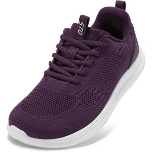imageSTQ Wide Toe Box Walking Shoes Women Orthopedic Swollen Feet Diabetic Tennis Running Sneakers for Plantar Fasciitis Arch Support BunionsPrune Purple