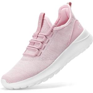 imageSTQ Womens Slip On Sneakers Tennis Walking Orthopedic Shoes Breathable Athletic Gym Workout Cross Training SneakersLight Pink
