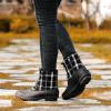 imageSTQ Duck Boots for Women Waterproof Winter Boots Quilted Snow BootsBlack Plaid