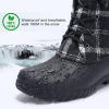 imageSTQ Duck Boots for Women Waterproof Winter Boots Quilted Snow BootsBlack Plaid