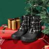 imageSTQ Duck Boots for Women Waterproof Winter Boots Quilted Snow BootsBlack Plaid