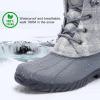 imageSTQ Duck Boots for Women Waterproof Winter Boots Quilted Snow BootsGrey Plaid