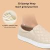 imageSTQ Loafers for Women Memory Foam Slip On Sneakers EleeS Quilted 10 Comfort Fall ShoesBeige White