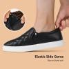 imageSTQ Loafers for Women Memory Foam Slip On Sneakers EleeS Quilted 10 Comfort Fall ShoesBlack Leopard