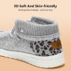 imageSTQ Slip on Orthopedic Shoes Ultralight Ankle Boots for Womens High Top Casual Loafers with Arch SupportLight Grey Leopard