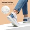 imageSTQ Slip on Orthopedic Shoes Ultralight Ankle Boots for Womens High Top Casual Loafers with Arch SupportWhite Denim