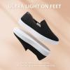 imageSTQ Slip on Shoes for Women Breathable Fashion Sneakers Comfortable Knit Casual ShoesBlack