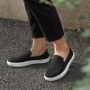 imageSTQ Slip on Shoes for Women Breathable Fashion Sneakers Comfortable Knit Casual ShoesBlack