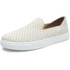 imageSTQ Slip on Shoes for Women Breathable Fashion Sneakers Comfortable Knit Casual ShoesChecked Beige