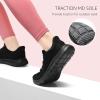 imageSTQ Slip on Sneakers Womens Walking Shoes Tennis Orthopedic Arch Support Non Resistant Lightweight Comfort Maternity Pregnant NurseAll Black