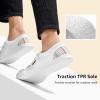 imageSTQ Women Slip On Shoeswith Orthopedic Insole Low Top Classic Fashion Canvas Sneakers  Plantar Fasciitis ShoesWhite Rainbow