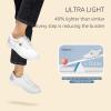 imageSTQ Women Slip On Shoeswith Orthopedic Insole Low Top Classic Fashion Canvas Sneakers  Plantar Fasciitis ShoesWhite Rainbow