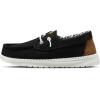 imageSTQ Womens Boat Shoes with Orthopedic Insole Slip On Business Casual Shoes for Plantar Fasciitis Lightweight LoafersBlack White