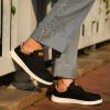 imageSTQ Womens Lace up LoafersOrthopedic Comfotable Ultralight Boat Casual Shoes with Arth SupportBlack