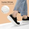 imageSTQ Womens Lace up LoafersOrthopedic Comfotable Ultralight Boat Casual Shoes with Arth SupportBlack