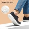 imageSTQ Womens Lace up LoafersOrthopedic Comfotable Ultralight Boat Casual Shoes with Arth SupportCharcoal Grey Black