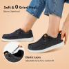 imageSTQ Womens Lace up LoafersOrthopedic Comfotable Ultralight Boat Casual Shoes with Arth SupportCharcoal Grey Black