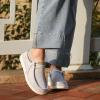 imageSTQ Womens Lace up LoafersOrthopedic Comfotable Ultralight Boat Casual Shoes with Arth SupportLight Grey