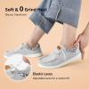 imageSTQ Womens Lace up LoafersOrthopedic Comfotable Ultralight Boat Casual Shoes with Arth SupportLight Grey
