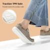 imageSTQ Womens Lace up LoafersOrthopedic Comfotable Ultralight Boat Casual Shoes with Arth SupportTaupe
