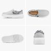 imageSTQ Womens Platform Sneakers Slip On Shoes Comfortable Business Casual Fall LoafersGrey Leopard