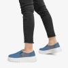 imageSTQ Womens Platform Sneakers Slip On Shoes Comfortable Business Casual Fall LoafersWeave Denim Blue