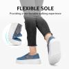imageSTQ Womens Platform Sneakers Slip On Shoes Comfortable Business Casual Fall LoafersWeave Denim Blue