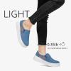 imageSTQ Womens Platform Sneakers Slip On Shoes Comfortable Business Casual Fall LoafersWeave Denim Blue