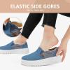 imageSTQ Womens Platform Sneakers Slip On Shoes Comfortable Business Casual Fall LoafersWeave Denim Blue