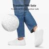 imageSTQ Womens Slip On Shoes Orthopedic Walking Sneakers Casual Low Top Tennis Comfortable ClassicVanilla White