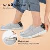 imageSTQ Womens Slip on Fur Lined LoafersOrthopedic Cozy Ultralight Boat Casual Shoes with Arth SupportLight Grey