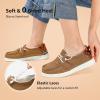 imageSTQ Womens Slip on Fur Lined LoafersOrthopedic Cozy Ultralight Boat Casual Shoes with Arth SupportOre Brown